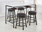 Claire White Marble 5-Piece 55-inch Kitchen Island Set