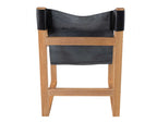 Lima Sling Chair, Black Leather with Natural Frame
