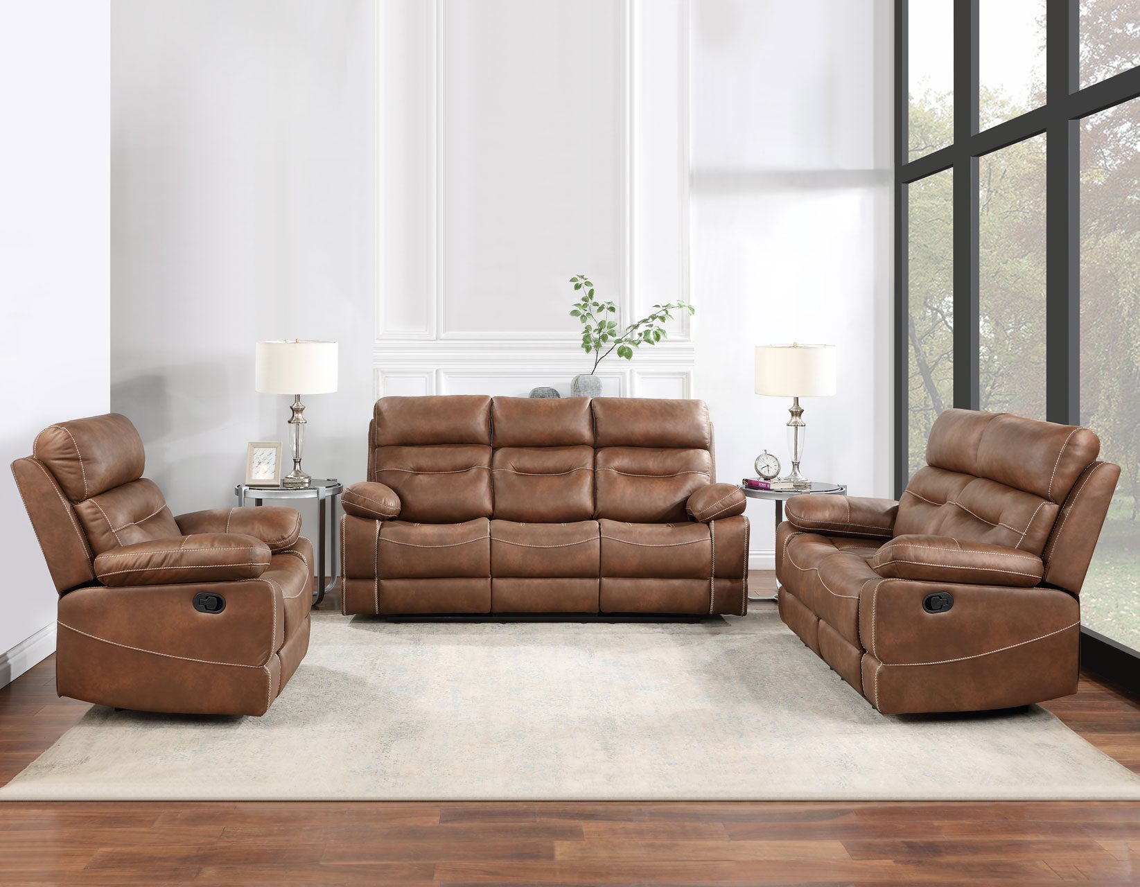 Rudger 3-Piece Manual Motion Set, Brown